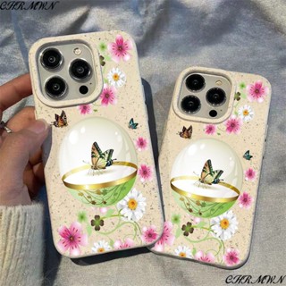 เคสโทรศัพท์มือถือ ลายผีเสื้อ ทรงกลม สําหรับ Apple Iphone 15 14 13pro 12 11xsmax xr JYBY