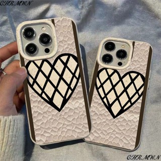 เคสโทรศัพท์มือถือ ลายตาราง หัวใจ ข้าวสาลี สําหรับ Apple Iphone 15 14 13pro 12 11xsmax xr AA5P