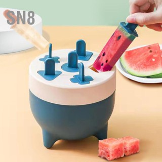 SN8 Popsicles Mould 6 Cavities ที่ถอดออกได้ Design Safe Healthy Material Durable PP Mini Popsicle