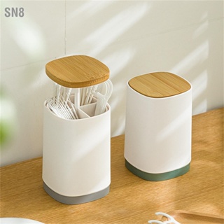 SN8 ที่ใส่ไม้จิ้มฟัน Automatic Push Multi Purpose Division Design Toothpick Container for Cotton Swab Dental Floss