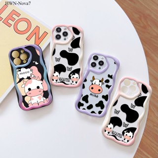 Huawei Nova Mate 40 30 P40 P30 Pro 9 7 5T SE เคสหัวเว่ย สำหรับ Case Wavy Edge Soft Silicone Little Cows เคสนิ่ม เคส เคสโทรศัพท์ เคสมือถือ Phone casing