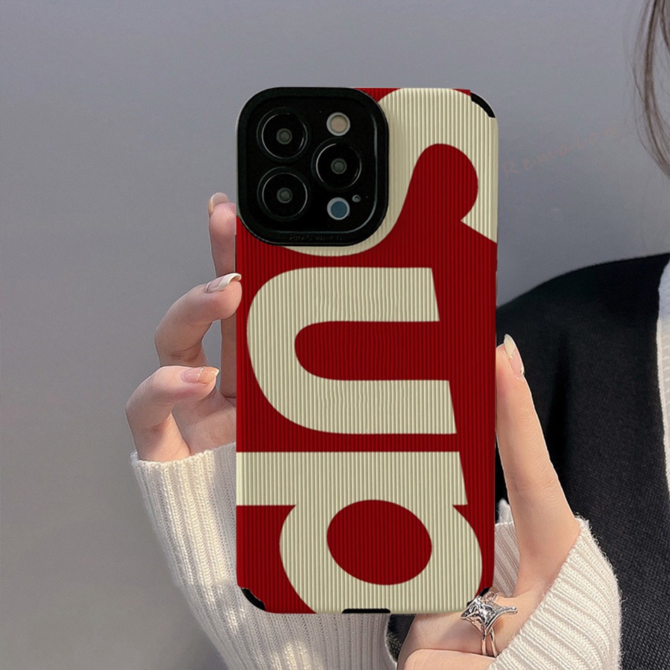 เคสโทรศัพท์มือถือหนัง ซิลิโคนนิ่ม กันกระแทก ลายการ์ตูนแบรนด์ SUP น่ารัก สําหรับ IPhone XR X 11Pro XS Max 11 13 14 12 Pro Max 7 8 Plus SE 2020 14Pro 13Pro