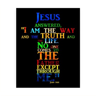 ป้ายไม้กางเขน Jesusi Am The Way Truth &amp; Lifebible Verse สําหรับตกแต่งผนัง 1009