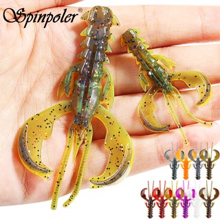 Spinpoler เหยื่อตกปลา รูปกุ้ง แบบนิ่ม 4 ซม. 6.5 ซม. TPR สําหรับปลาเทราท์ Perch Bass Pike Zander