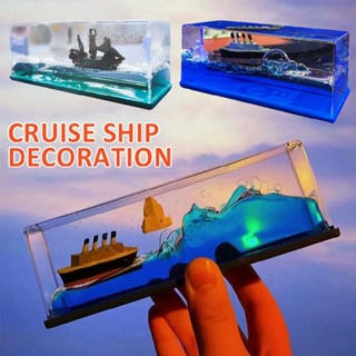 New Cruise Ship Black Pearl Fluid Drift Bottle Desktop Home Car Decoration Gift