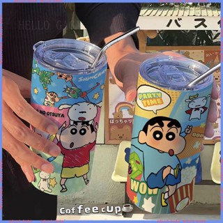 🥤Animation Peripheral Limited Water Cup🥤กระติกน้ําร้อน สเตนเลส ลายการ์ตูนชินจัง แบบพกพา สําหรับออฟฟิศ