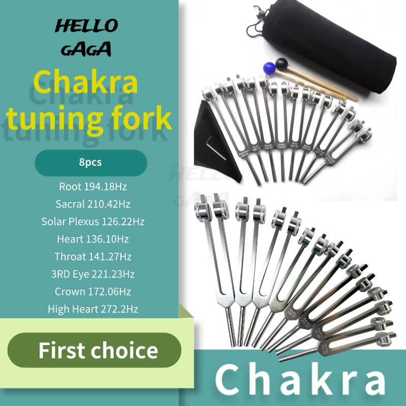Tuning fork ชุดส้อมจูนเสียง 126.22 136.1 141.27 172.06 194.18 210.42 221.23 om Chakra Plus Power อลูมิเนียมอัลลอย สําหรับเล่นโยคะ สอน