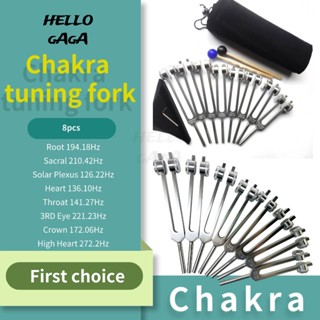 Tuning fork 🔥 ชุดส้อมจูนเสียง 126.22 136.1 141.27 172.06 194.18 210.42 221.23 om Chakra Plus Power อลูมิเนียมอัลลอย สําหรับเล่นโยคะ สอน