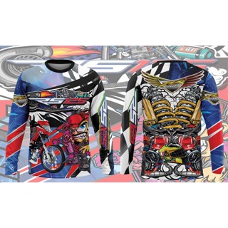 เสื้อกีฬาแขนยาว ลายรถจักรยานยนต์ honda rs125 riders