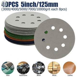 GORGEOUS~Sanding Discs 3000-10000Grits 40PCS/Set 5inch Loop Orbital Sander Sandpaper