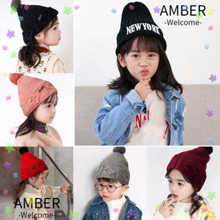 Amber หมวกบีนนี่ ผ้าถัก ลําลอง คุณภาพสูง สําหรับเด็ก