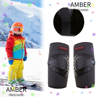 Amber ปลอกสวมหุ้มหัวเข่า ปรับได้ กันตก เพื่อความปลอดภัย สําหรับขี่รถจักรยานยนต์ 1 คู่