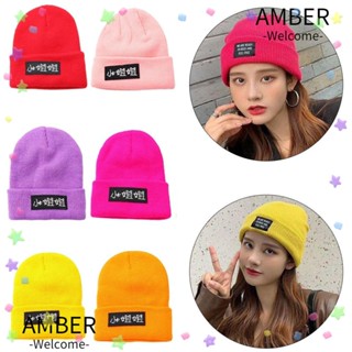 Amber หมวกบีนนี่ลําลอง ผ้าถัก สําหรับผู้หญิง และผู้ชาย