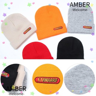 Amber หมวกบีนนี่ลําลอง ผ้าถัก คุณภาพสูง สําหรับผู้หญิง และผู้ชาย