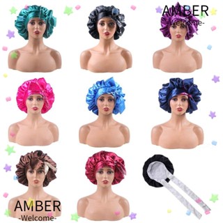 Amber หมวกคลุมผม ผ้าซาติน สําหรับนอนหลับ
