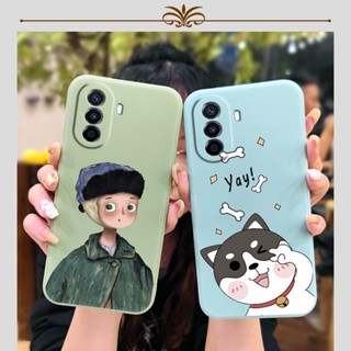 cat Back Cover Phone Case For Huawei Nova Y70/Y70 Plus/Enjoy50 4G Liquid silicone shell Lens bump protection Simplicity