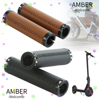 Amber ปลอกแฮนด์มือจับ หนัง PU กันลื่น ทนทาน อุปกรณ์เสริม สําหรับขี่จักรยาน