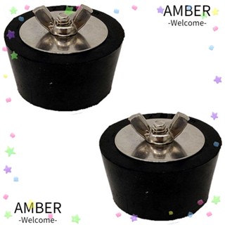 Amber ปลั๊กยางไนล่อน สีเงิน สีดํา (1.5 นิ้ว) 38 มม. 1-1/2 นิ้ว 2 ชิ้น