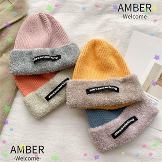 Amber หมวกบีนนี่ลําลอง ผ้าถักหนา ให้ความอบอุ่น ป้องกันหู สําหรับขับขี่กลางแจ้ง