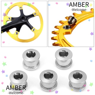 Amber สกรูข้อเหวี่ยง เหล็ก ขนาด 6.5 มม. 8.5 มม. สําหรับจานหน้ารถจักรยานเสือภูเขา 1 4 5 ชิ้น