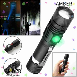 Amber ไฟฉาย LED T6 ชาร์จ USB กันน้ํา มีประสิทธิภาพ