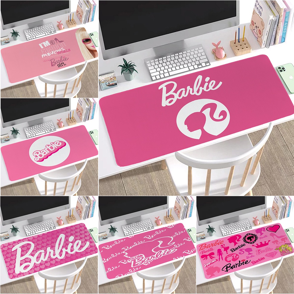 แผ่นรองเมาส์ แบบหนา ขนาด 60x30 ซม. สีชมพู สําหรับตุ๊กตาบาร์บี้