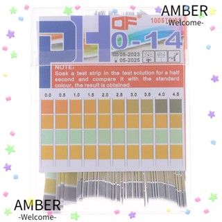 Amber แถบกระดาษทดสอบค่า pH 0-14 ขนาดกะทัดรัด จับคู่ง่าย เต็มช่วง