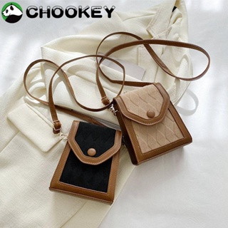 Chookey กระเป๋าสะพายไหล่ กระเป๋าถือ หนัง PU ขนาดเล็ก สีพื้น สําหรับสตรี