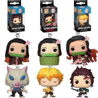 พวงกุญแจ จี้รูปดาบพิฆาตอสูร Funko Zenitsu Tanjirou Hashibira Inosuke Nezuko ของที่ระลึก สําหรับประดับตกแต่ง