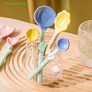 Aaairspecial ช้อนกาแฟเซรามิก รูปดอกทิวลิป 3D สําหรับอาหารเช้า ขนมหวาน 1 ชิ้น TH