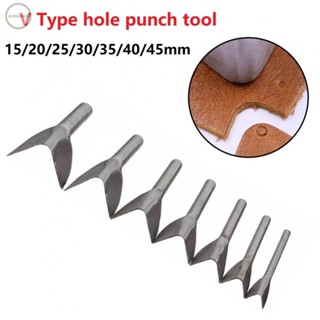 GORGEOUS~Leather Punch Tool Half-Round Cutter Leather Cut Corners Silver V Punch