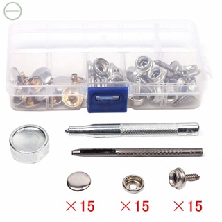 GORGEOUS~Press Studs Kit 15mm Button Cap Buttons Stainless Steel Studs Fasteners