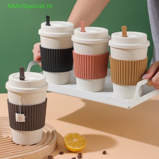 Aaairspecial แก้วกาแฟ พร้อมฝาปิด แบบพกพา ปลอดภัย ใช้ซ้ําได้