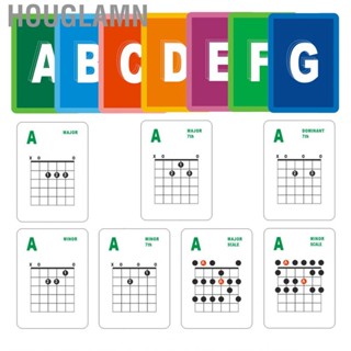 Houglamn Electric Guitar Chord Card  49 Sheets Chords Cards Improve Skills for Learning