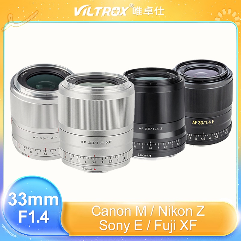 VILTROX 33mm F1.4 APS-C AF Auto Focus รูรับแสงขนาดใหญ่เลนส์โฟกัสคงที่สําหรับ Canon EF-M Nikon Z Sony