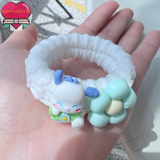 Hanhai Kawaii Sanrio Pacha Dog ยางรัดผม แบบยืดหยุ่น ลายการ์ตูนน่ารัก เครื่องประดับ สําหรับผู้หญิง