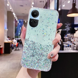 เคสโทรศัพท์มือถือ TPU ใส แบบนิ่ม ลายอวกาศ กากเพชร สําหรับ OPPO Reno10 10 Pro 10 Pro+ 5G Reno8 T 4G 5G Reno8 Z 5G Reno8 5G Reno8 Pro 5G Reno7 Z 5G