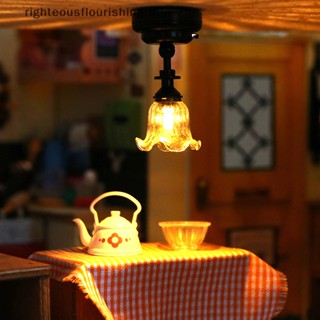 Righteousflourishs.th โคมไฟเพดาน LED 1:12 สําหรับตกแต่งบ้านตุ๊กตา