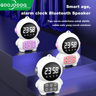 GOOJODOQ ลำโพงติดขัดบลูทู ธ แบบพกพาแดนวิทยุ FM ไร้สายเบสมินิสเตอริโอ - จอแสดงผล LED ปลุก