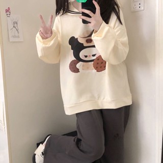 เสื้อกันหนาวลําลอง แขนยาว คอปก ลาย Sanrio Kuromi น่ารัก ทรงหลวม สไตล์ญี่ปุ่น เหมาะกับฤดูใบไม้ร่วง และฤดูหนาว สําหรับผู้หญิง และนักเรียน