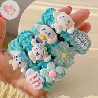 Siyuyan ยางรัดผม ลายอนิเมะ Sanrio Cinnamoroll น่ารัก สีฟ้าหวาน เครื่องประดับผม สําหรับเด็กผู้หญิง TH