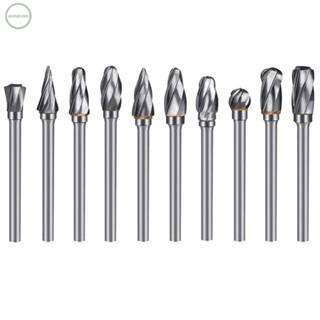 GORGEOUS~Milling Cutter 3mm Shank Burr Milling Cutter Tungsten Carbide 10Pcs/Set