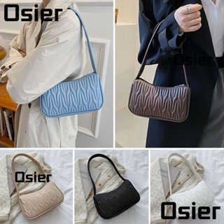 Osier1 กระเป๋าสะพายไหล่ลําลอง สีพื้น แฟชั่นสําหรับสตรี