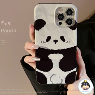 เคสโทรศัพท์มือถือ TPU แบบนิ่ม ลายการ์ตูนแพนด้า มันวาว กันกระแทก สําหรับ IPhone 11 12 13 14 Pro Max