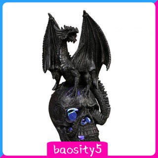 [Baosity5] รูปปั้นมังกรบนหัวกะโหลก สไตล์โกธิค สําหรับตกแต่งบ้าน โต๊ะ ห้องนอน เก็บสะสม