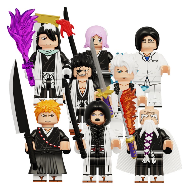 ของเล่นตัวต่อฟิกเกอร์ อนิเมะญี่ปุ่น BLEACH Kurosaki Ichigo Inoue Orihime Ishida Uryuu ขนาดเล็ก ของขว