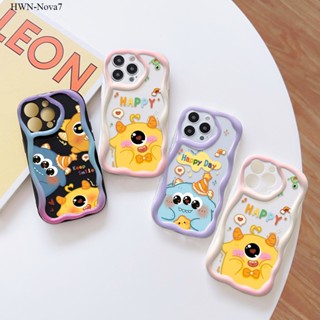 Huawei Nova Mate 40 30 P40 P30 Pro 9 7 5T SE เคสหัวเว่ย สำหรับ Case Wavy Edge Soft Silicone Cartoon Little Monsters เคสนิ่ม เคส เคสโทรศัพท์ เคสมือถือ Phone casing