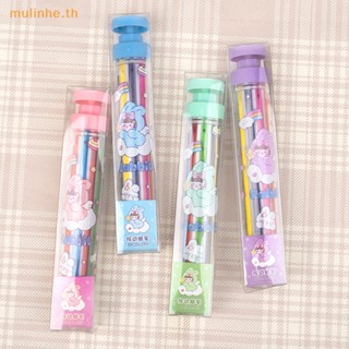 Mulinhe ดินสอสี แบบกด หมุนได้ พกพาง่าย หลากสี 8 สี สําหรับเด็กนักเรียน