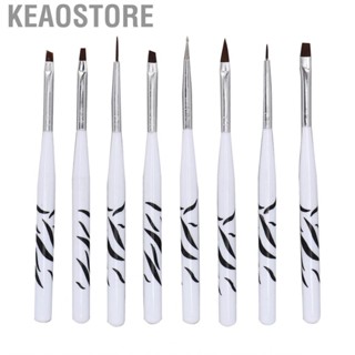 Keaostore 8x Nail Art Brush Set Painting  Liner For Artist Beginner