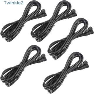 Twinkle สายเคเบิลต่อขยาย ทองแดงบริสุทธิ์ IP67 2 Pin สีดํา สําหรับสายไฟ 5 ชิ้น